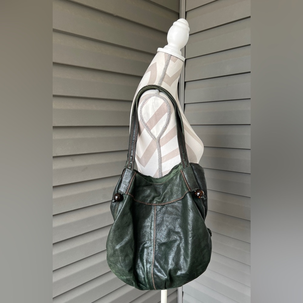 Vintage- Lucky Brand Diana Dark Green Leather Shoulder Bag